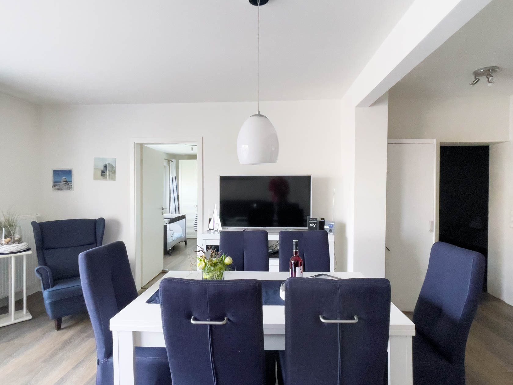 Essbereich im Wohnzimmer